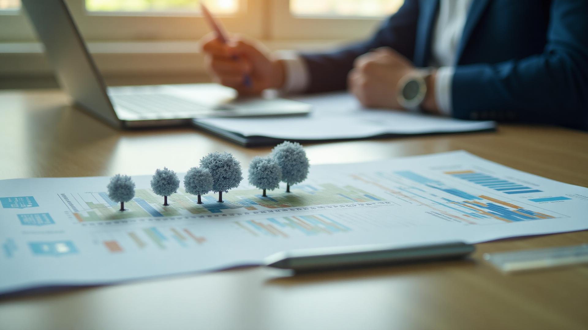 Financial documents and solar farm investment planning